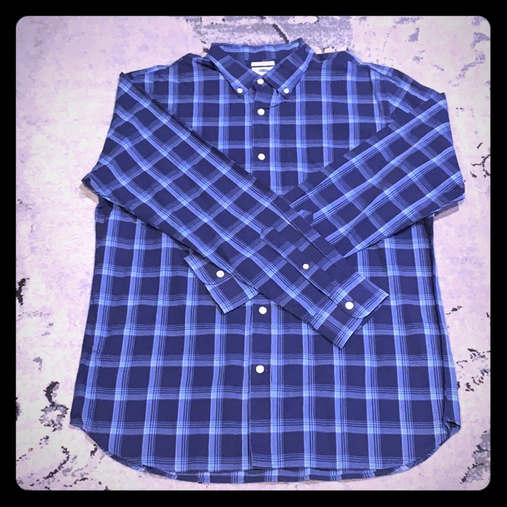 Old Navy Slim fit blue plaid shirt Large. Never W